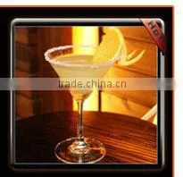 Blowning clear martini glass with heavy thick stem