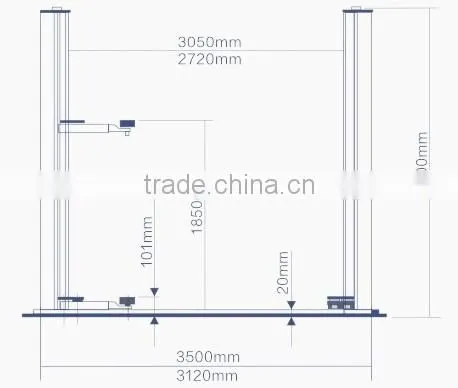electrical release Car Lift Two Post Car Lift Double Cylinder Hydraulic Auto Lift Mobile Auto Lift