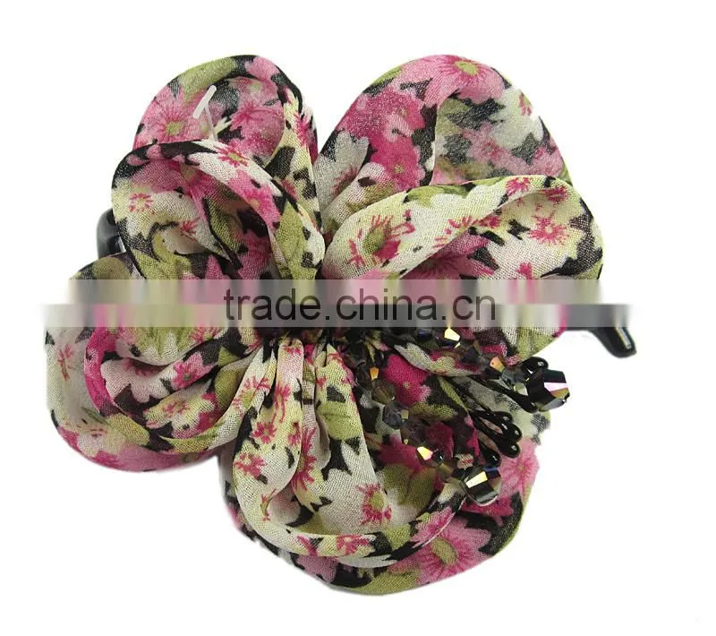Printing Bowknot U Clip With Acrylic New Fashion Hair Accessories