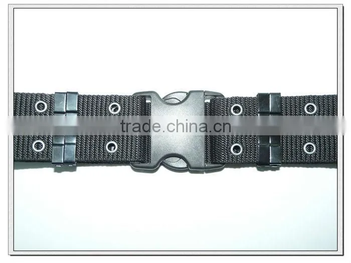 57mm black polypropylene belts with plasitc buckle for army use