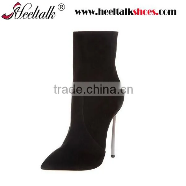 OEM ODM Customized women winter red suede boots high heel ankle boots for ladies