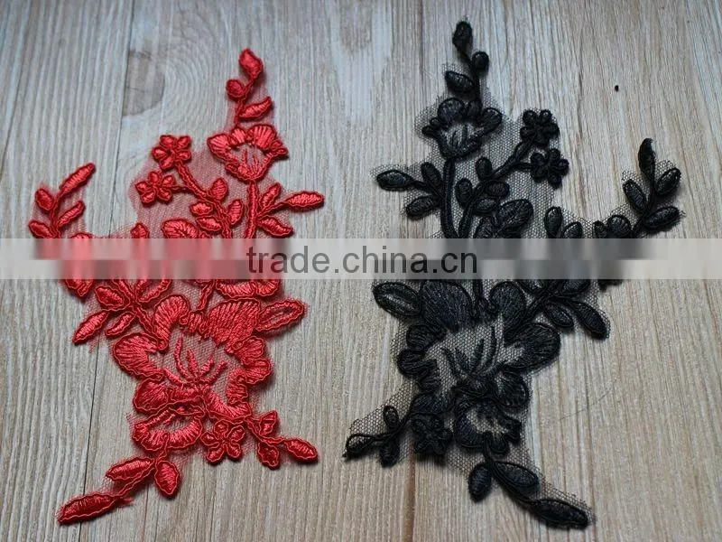 Vintage Alencon Lace Applique Embroidery Trim,Lace Flower Patch Wedding Supplies