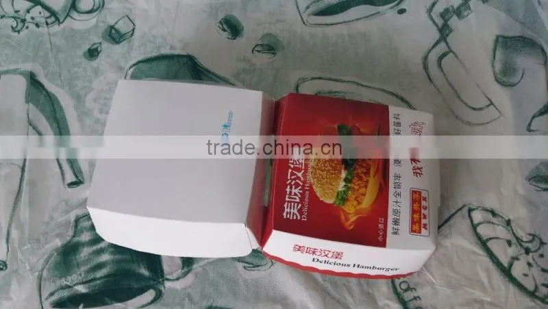 Christamas Eco-friendly hamburger paper Boxes printed at food Standard