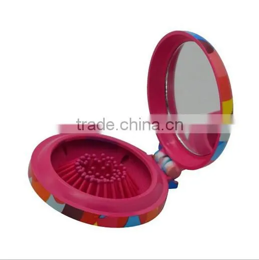 Customized Logo Girls Pocket Makeup Compact Mirror with Comb