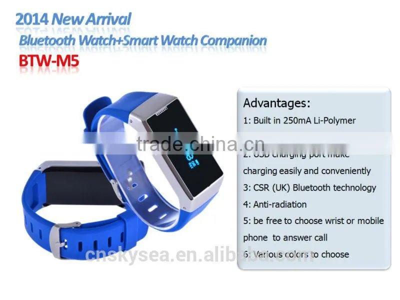 2014 newest style Smart watch Bluetooth Watch and Smart phone companion