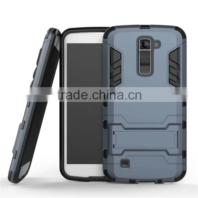 2 in 1 Tough Iron Man Armor Case Cover For LG K10 With Kickstand Case