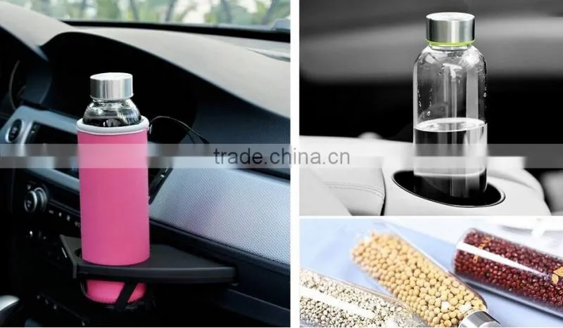Manufactoring hot sale water glass bottle wholesale glass bottle with silicon