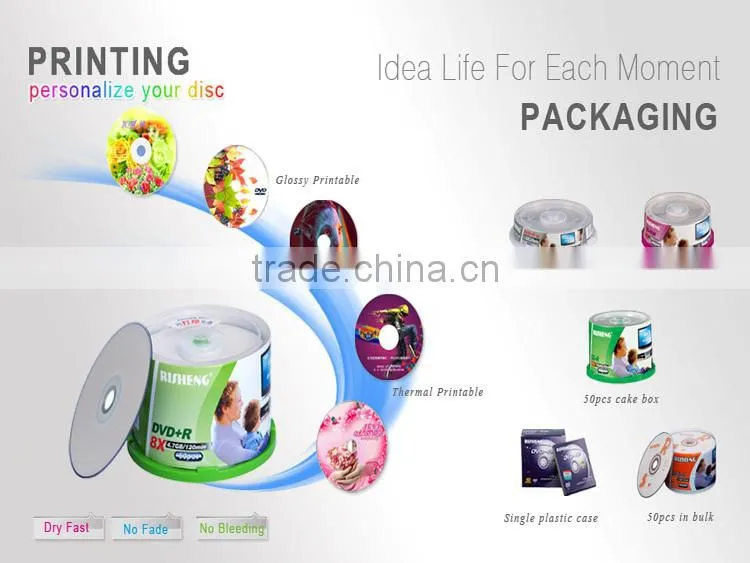 RISHENG 52X 700MB banana blank cd/ Blank 120 minute cd r/shrinkwrap 52X blank cd stock