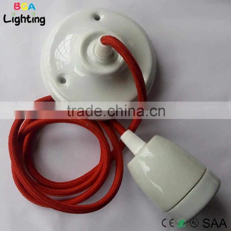 Decorative Porcelain Ceiling Light with E27 Lampholder and Ceiling Rose