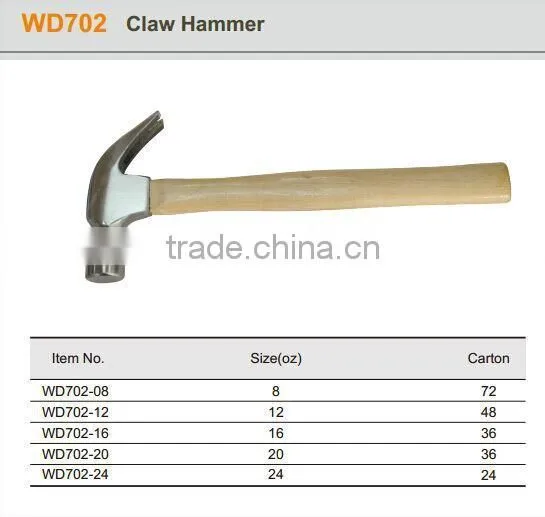 High Quality Carbon Steel Claw Hammer with Plastic Coated Handle and fiberglass handle
