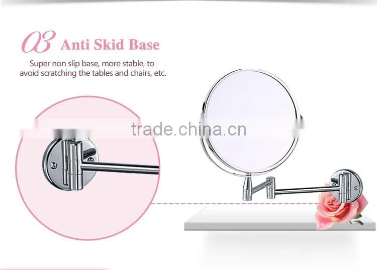 Bathroom magnifying wall shaving mirror