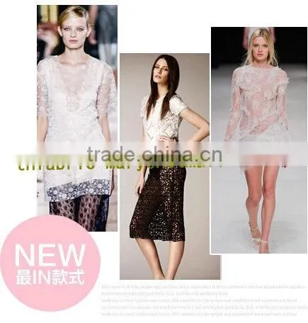 latest beautiful lace fabric for white color wedding dress TH-8859