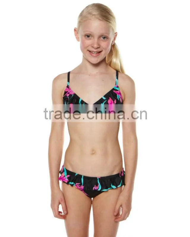 ruffle high quality 2011 sexy kids girls swimwear