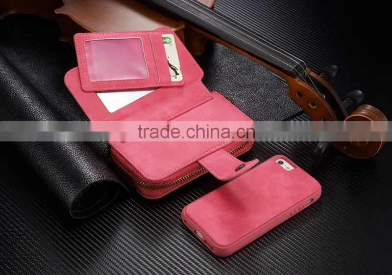 Factory supply attractive flip wallet case for iphone 5se