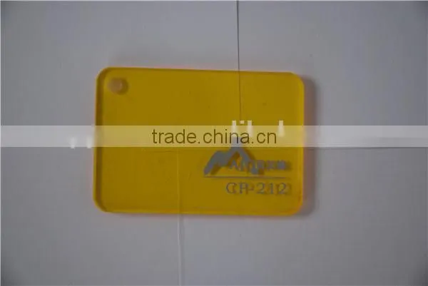 Yellow color transparent ceiling acrylic sheet