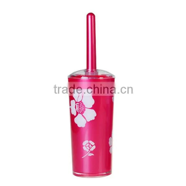 Rose printing clean toilet brush