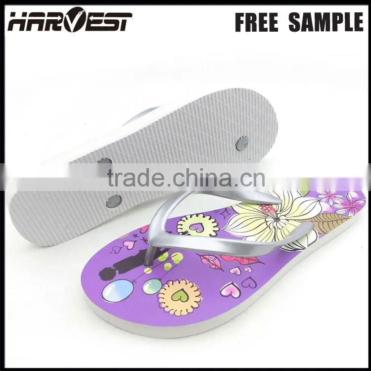 New design fashion beautiful slipper , promotion lovely flower beach flip flop
