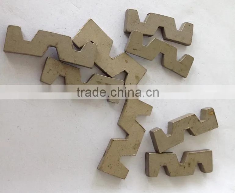 W shape diamond cutting blade segment for trimming granite slab