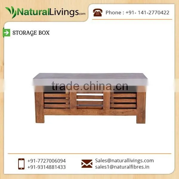 High Quality Tough Wooden Storage Box with Brown Polish