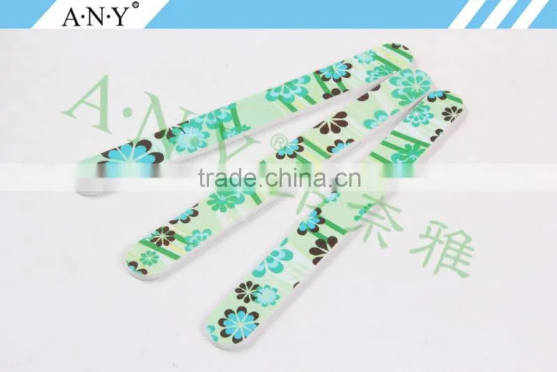 Nail Art Cure Emery Sand Green Flower Cute Nail Files 100/180