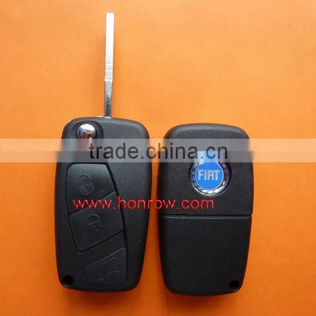 High quality Fiat 3 button flip universal car remote key blank (Black Color)