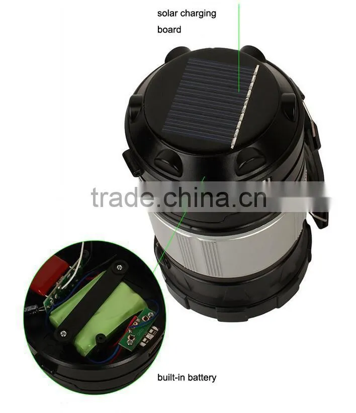 GY34 Portable Led Rechargeable Solar Powered Camping Lanterns Tent Lamps With Mobile Phone Charger