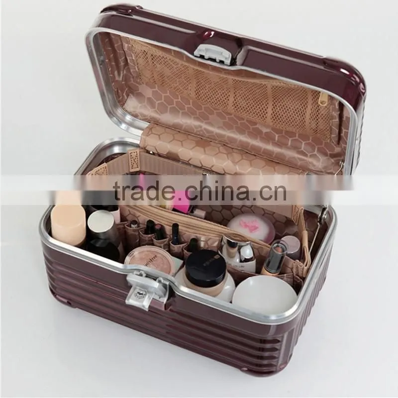 Custom Made Carry On PC Aluminum Frame Handle Aluminum Make Up Kit Bag Case Box