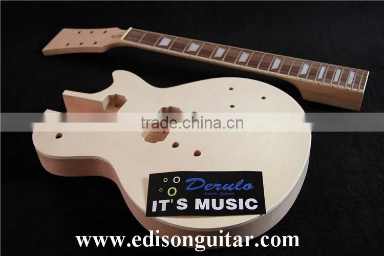 DIY Electric Guitar Kits with hardware Solid Mahagany Body Tiger Maple Top MX-002