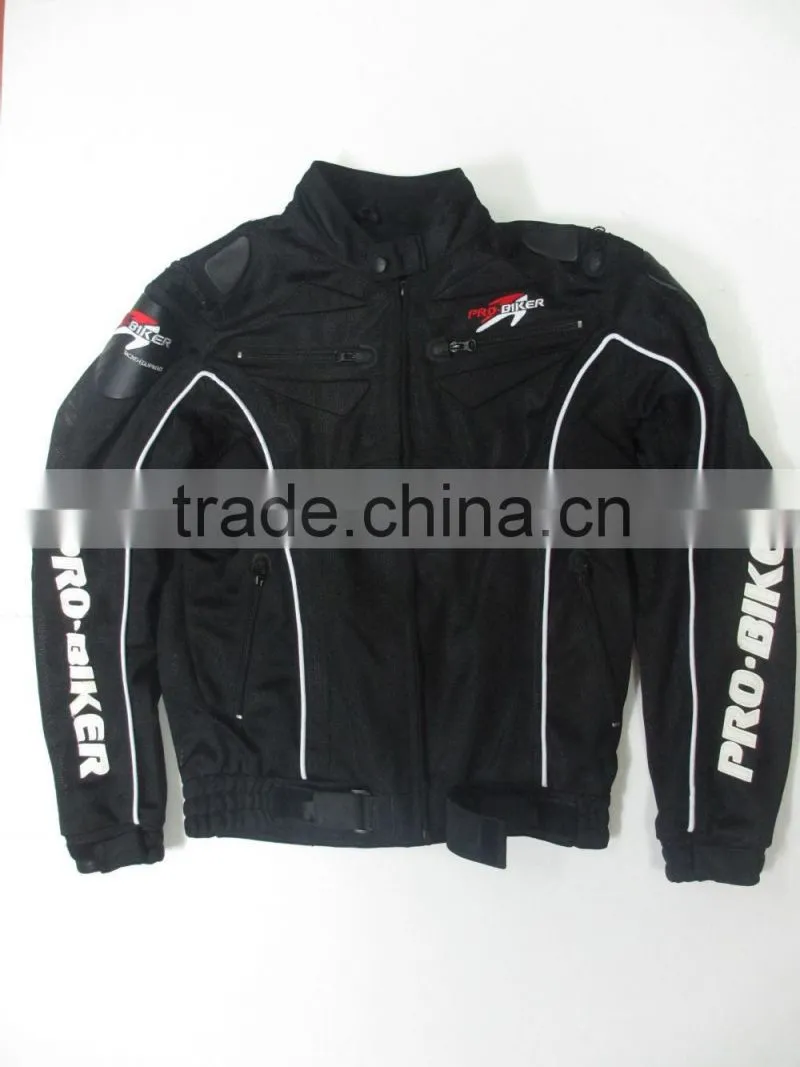 Breathable mesh fabric inside motorcycle jacket