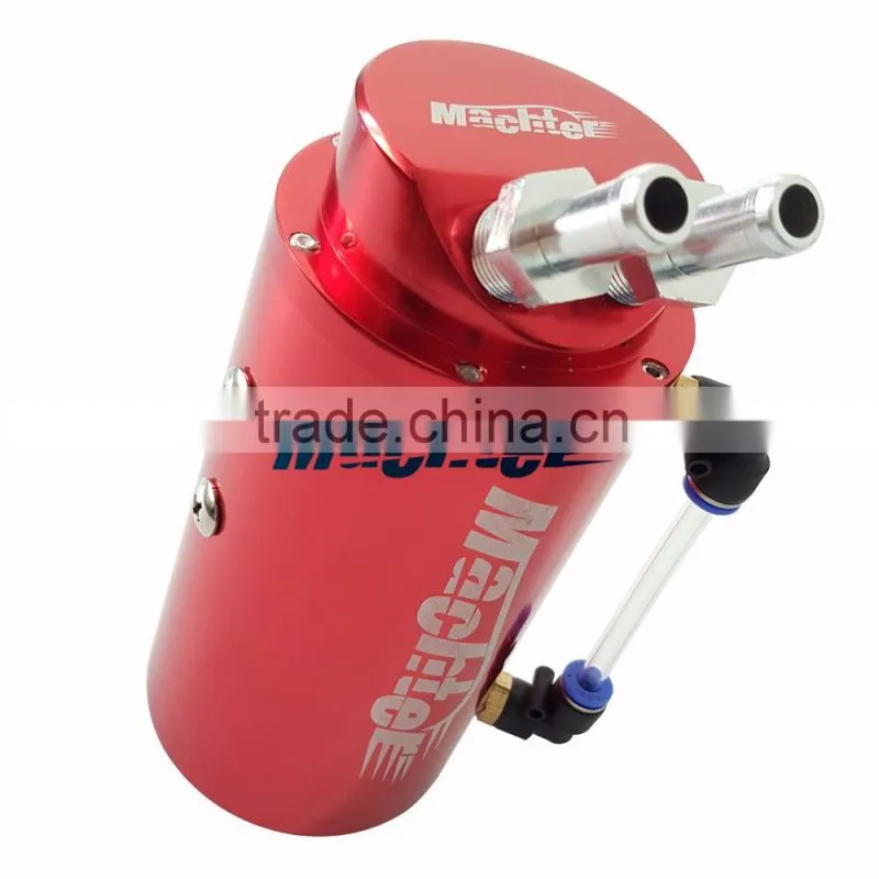 New Universal Car Racing Engine Oil Catch Tank Can Reservoir Red Round + Hose