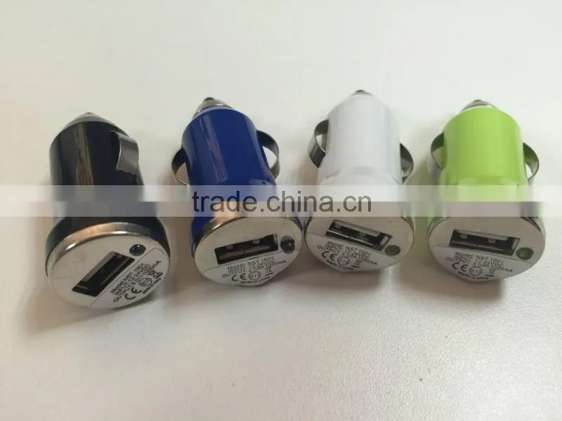 Hot Sale!Cheapest Promotional Traveling colorful bullet mini Car Charger
