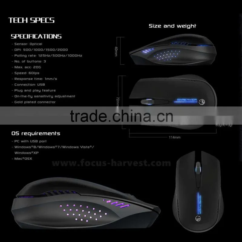 Team Scorpion G-Reaver R2 Ergonomics 200DPI RTS Gaming Mouse Mice