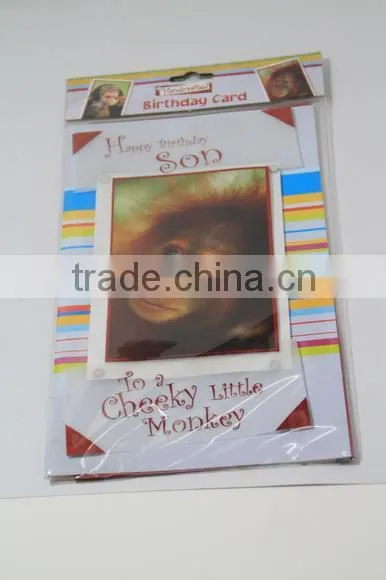 Birthday card, greeting card with monkey,cheekly litle monkey card