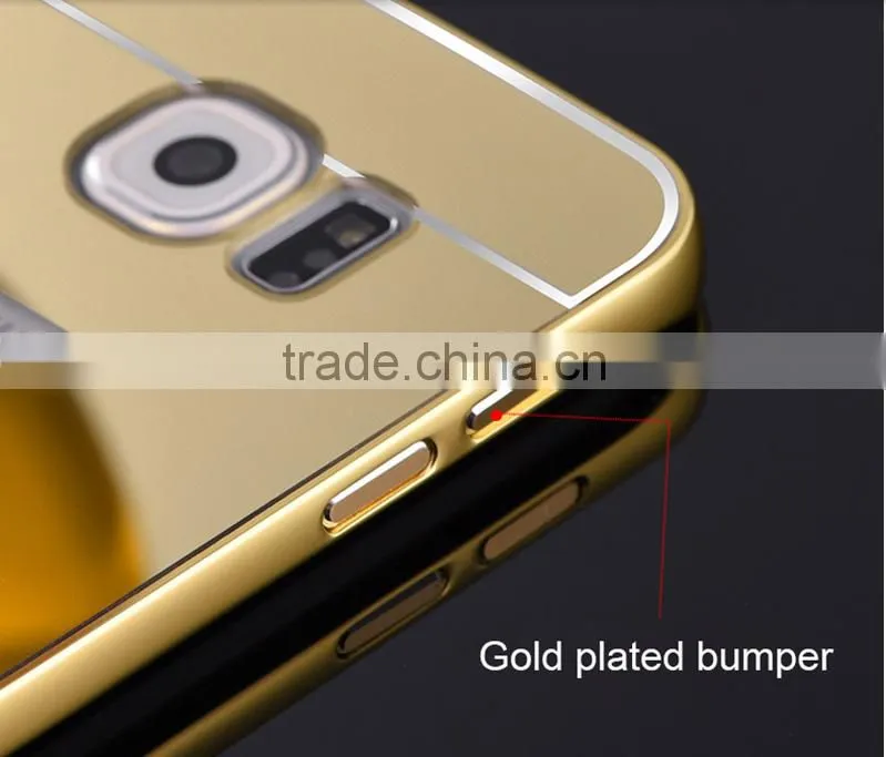 2016 hot selling window view electroplating mirror pc pu flip case cover for samsung galaxy s7/s7 edge