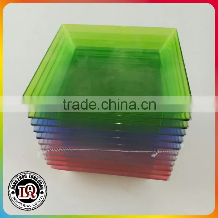 Assorted Neon Disposable Plastic Mini Square Plate