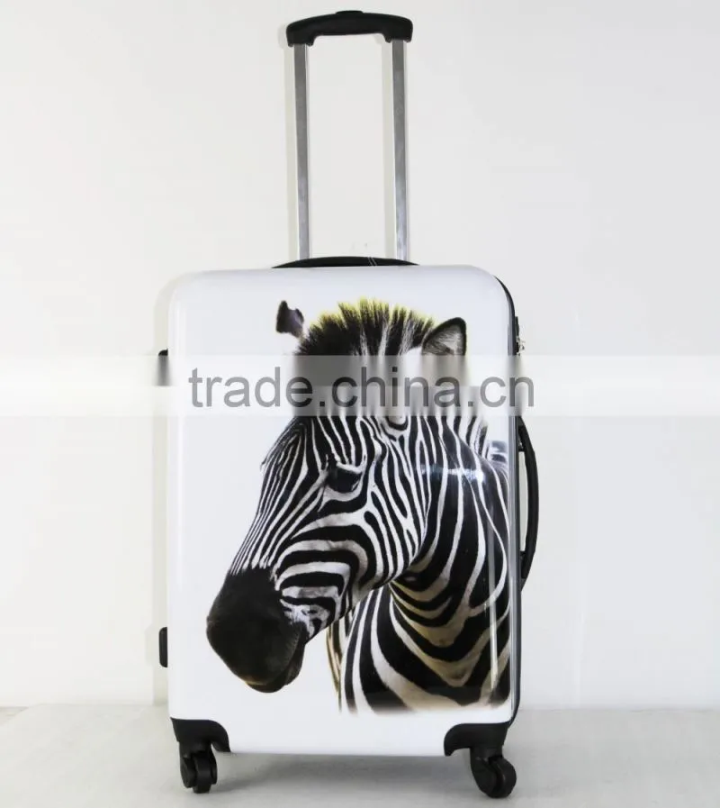 lifelike Animal series printed designing ABS+PC trolley quality hard case luggage