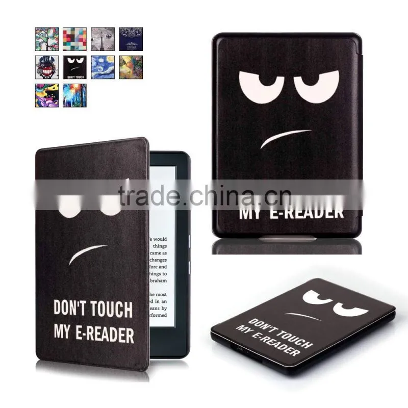 Flip Custom Design Leather Tablet Case OEM 6 inch Leather Case for e-Reader New Kindle 2016 8 Generation
