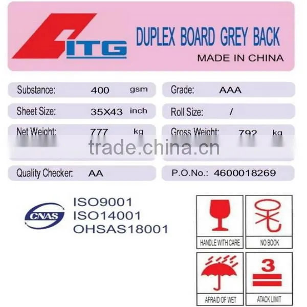 duplex board grey back