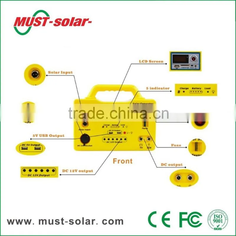 20W 30W AC/DC Portable solar lighting system for home solar lighting kit With Mobile Changer ledbulb mini fan