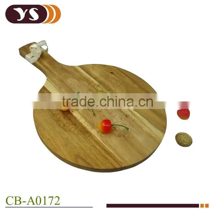 Customized round pizza cutting board for restuarant