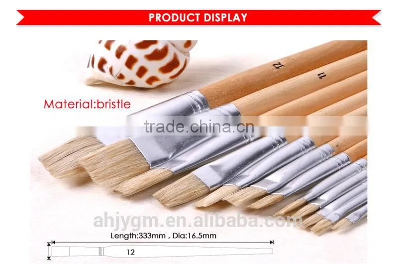White Box &Packing Wooden Handle Bristle Artist Brush/oil painting brush.