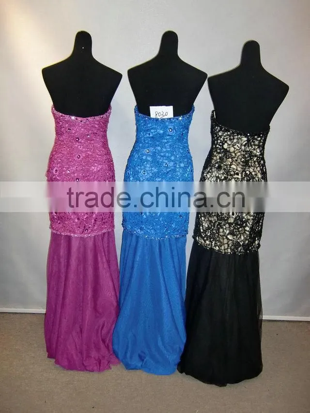 Fashion off-shoulder beaded embroidered chiffon formal latest evening dress