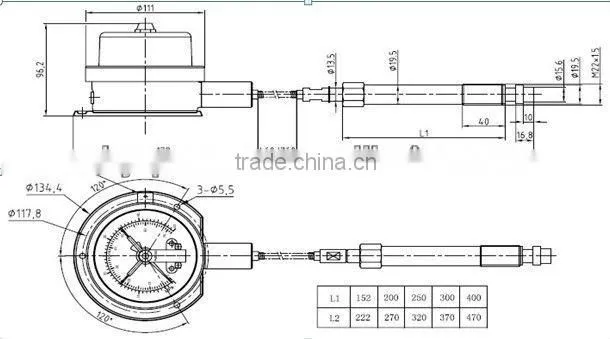 Electric contact and isolated diaphragm melt pressure gauge