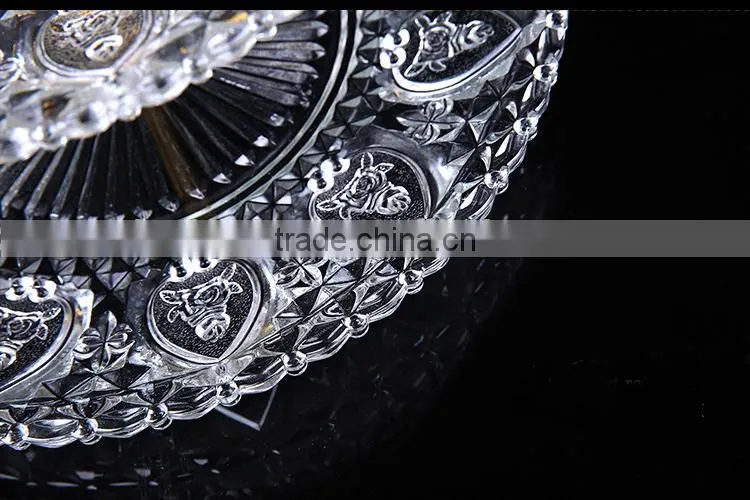 Europe embossed design transparent glass plate