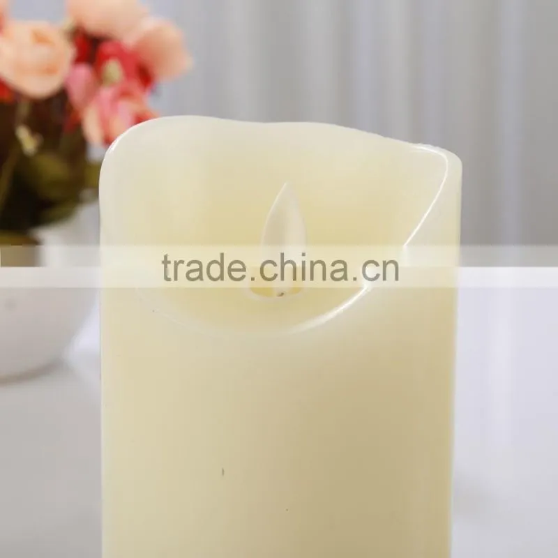 Ivory flameless moving wick led candle,led moving flame candle,flameless led candle