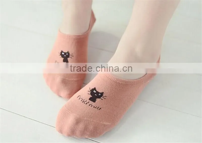 Factory Hot Sale Latest Design Fashion Women Cartoon Cotton Socks,Fashion No Show Socks