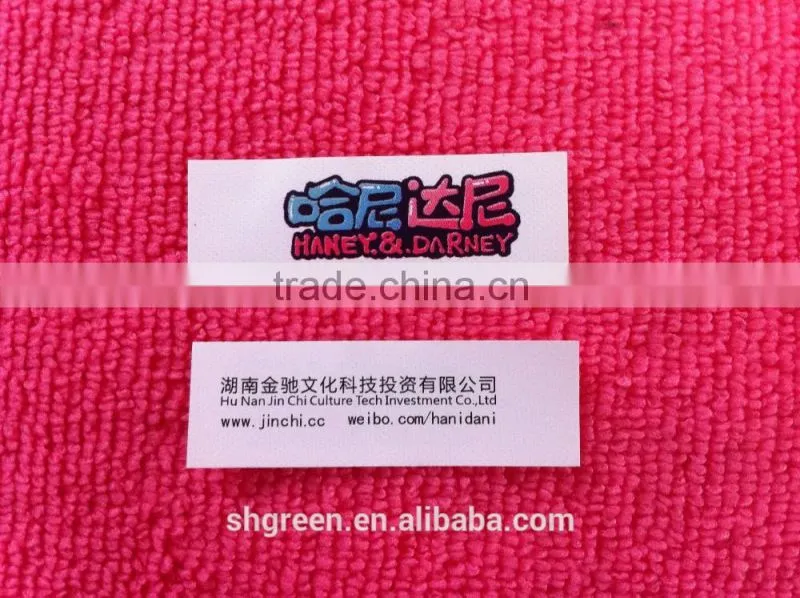 Top-sewing double sides printing brand tag