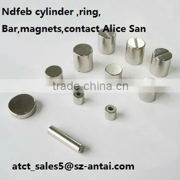 Sintered Customized Permanent Neodymium Cylinder magnets