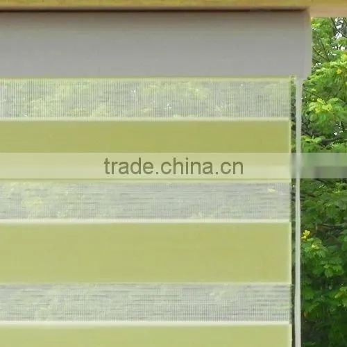 Green Polyester Double Layers Rainbow Roller Blinds