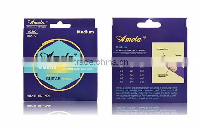 Wholesale Guitar Strings Amola A3300 Acoustic Guitar Strings better than elixir guitar strings